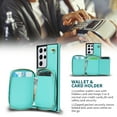 thumbnail image 5 of TECH CIRCLE For Galaxy S21 Wallet Case,Card Holder Phone Case for Women, Zipper PU Leather Purse Kickstand Folio Flip Case with Crossbody Strap for Samsung Galaxy S21 6.2" 2022,Mint, 5 of 7