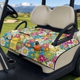 thumbnail image 3 of Psesaysky Golf Cart Seat Covers with Extra Handle, Portable Golf Seat Towel Blanket, Non-slip Back, All Seasons Fit for EZGO, Yamaha, Club Car Front Seats, Colorful Hippie Floral, 3 of 8