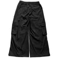 thumbnail image 6 of ManxiVoo Women's Elastic Waist Cargo Pants Lightweight Loose Wide Leg Jogger Trousers with Multi Side Pockets Casual Utility Bottoms for Outdoor Daily Active Wear, 6 of 6