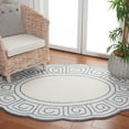 thumbnail image 2 of SAFAVIEH Novelty Mervyn Geometric Area Rug, Ivory/Blue, 3' x 5' Oval, 2 of 7