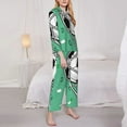 thumbnail image 3 of Fuzoiu BALL INSIDE THE NET GOAL Print Women's Long-Sleeved Pajama,Lounge Button Down Nightwear,Womens Notch Collar Pajama Set-Small, 3 of 7