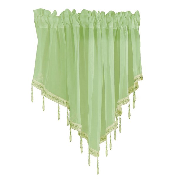 Cortina de poliéster para ventana, persiana triangular, decoración, pantalla de balcón para dormitorio, sala de estar, verde Sweethay HA004558-03
