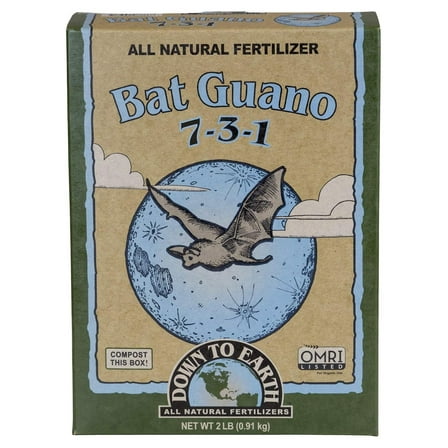 Down to Earth Organic Bat Guano Fertilizer Mix 7-3-1, 2 lb
