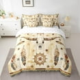thumbnail image 2 of Feelyou Western Sheep Skeleton Bedding Comforter Set 7pcs, Retro Bohemian Stars Print King Bedding Sets, Mandala Style Reversible Bed Sheets, Microfiber Bedroom Decor, 2 of 7