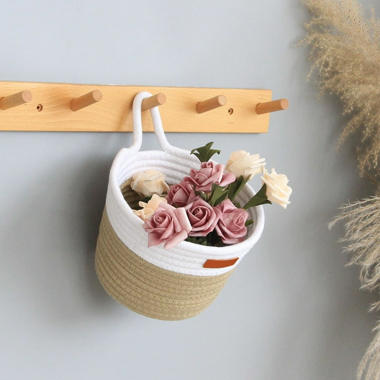 Hanging storage baskets with hooks sale