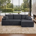 thumbnail image 6 of Aukfa 95" Modular Cloud Sectional Sofa, L-Shaped Couch with Right Facing Chaise, No Assembly Required Corduroy Deep Seat Sleeper Sofa for Living Room, Apartment, Gray, 6 of 6