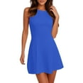 thumbnail image 1 of Women's Summer A-Line Sleeveless Boat Neck Mini Dress - Club Party Short, 1 of 5