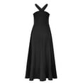 thumbnail image 6 of Summer Dresses For Women 2025 Plus Size Casual A-Line Flowy Sleeveless Halter Ruffle Hem Party Wedding Guest Beach Vacation Dresses Black L, 6 of 8