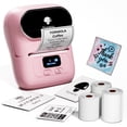 thumbnail image 1 of Rotuladora Phomemo M110 con 3 rollos de etiquetas Bluetooth, color rosa, 1 of 6