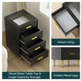 thumbnail image 5 of Algherohein 4 Drawer Dressers for Bedroom,Chest of Drawers with Glass Desktop,Black, 5 of 5