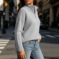 thumbnail image 6 of Maean Womens Quarter Zip Sweater V Neck Collared Long Sleeve Knit Sweaters Casual Loose Pullover Tops, 6 of 7