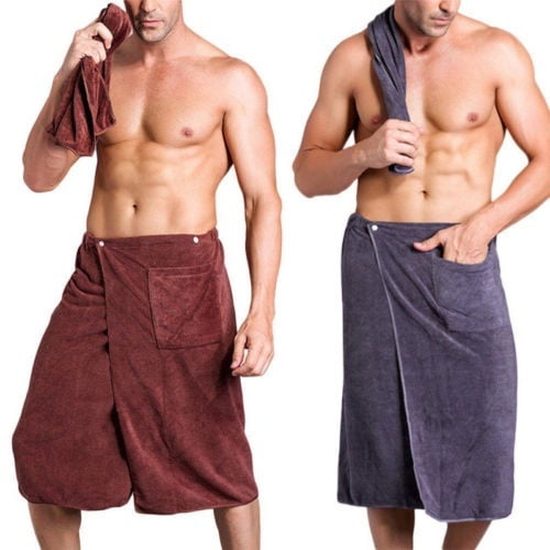 Men's SPA Bath Shower Towel Microfiber Blanket Swimming Beach Towels Pocket XS