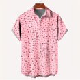 thumbnail image 1 of New Fashion Mens 3D Printed Shirt Summer Short Sleeve Single Row Button Loose Oversized Loving Heart Pattern Trend Unisex Shirts, 1 of 5