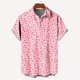 thumbnail image 3 of Nueva camisa de moda para hombre con estampado 3D, de verano, de manga corta, con una sola fila de botones, holgada, de gran tamaño, con estampado de corazón amoroso, tendencia, camisas unisex, 3 of 5