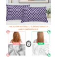 thumbnail image 3 of Purple Moroccon Pillow Cases Queen Size Set of 2, Smooth Satin Pillowcase for Hair and Skin, Country Chic Ethnic Minimalist Motifs Decorative Cooling Bed Pillow Covers with Zipper, 20x30 Inches, 3 of 5