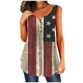 thumbnail image 1 of Pompotops Women Printing O-Neck Button Sleeveless Vest Short Tank T-Shirt Blouse Tops, 1 of 4