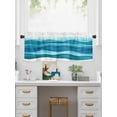 thumbnail image 5 of Valances for Windows Blue Teal Rod Pocket Cafe Window Treatments Valance Curtains for Kitchen Bathroom Laundry Basement Windows 42"x18", 5 of 9