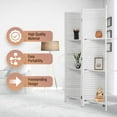 thumbnail image 3 of 4 Panels Room Divider,Privacy Wooden Screenwith Shelves,Room Separators Divider Wall, Folding Room Dividers for Room Partition Separation, Partition Wall for Home Office, Study, Art Display,White, 3 of 14