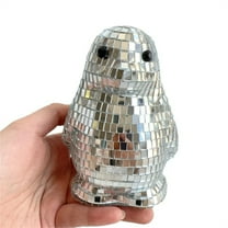 Disco Penguin Ball, Disco Penguin Statue, Cool Reflective Light Mirror Balls for For DJ Club Party,Modern Disco Sculpture Disco, Dancing Party Decoration, Aesthetic Disco Ball Decor