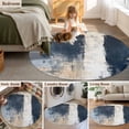 thumbnail image 6 of Navy Blue Grey Large Area Rugs for Bedroom Living Room, Soft Non Slip Carpet Bedside Rug, Modern Abstract Art Rustic Round Floor Cover Kitchen Accent Rug 3' for Dining Room/Office, 6 of 9