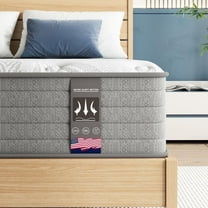 6V-Sermmoo 12 inch Full Size Mattresses , Gel Memory Foam Hybrid Pocket Spring Mattress in a Box,Adult