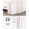 thumbnail image 3 of Pink Striped Wrap Around Bed Skirts for Queen Bed 18" Drop,Bed Skirt with Adjustable Elastic Belt Dust Ruffle Bed Valance for Bedroom Modern White Striped Abstract Art Aesthetics Bed Frame Cover, 3 of 7
