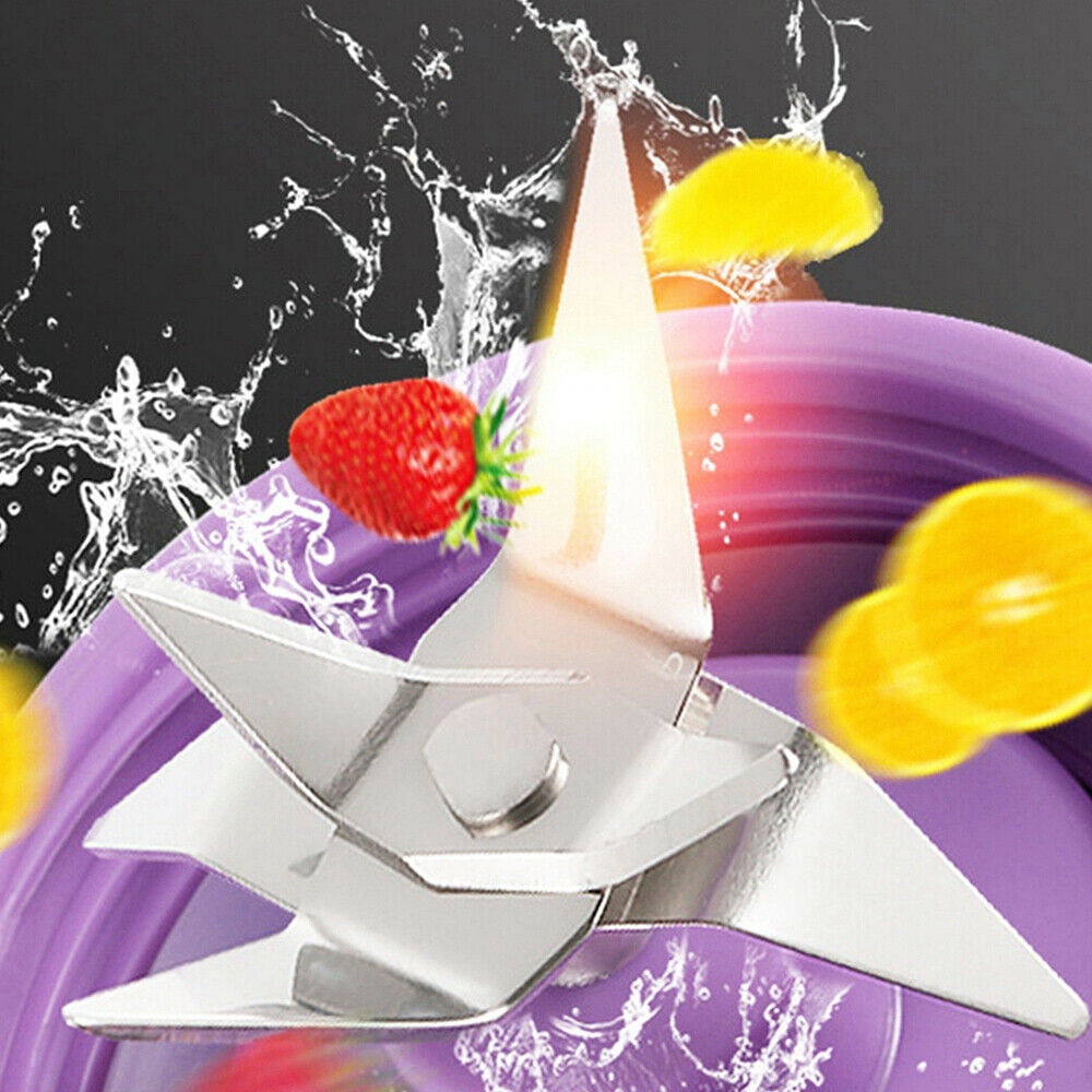 BASSTOP Fresh Juice Portable blender, Mini Juicer Cup for Smoothies and Shakes, USB Rechargeable with 6 Blades, for Sports Travel and Outdoors,Purple