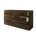 thumbnail image 2 of Castle Place Minimalist 6 Drawer Wooden Dresser, Walnut, 2 of 6