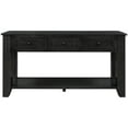 thumbnail image 6 of EUROCO Modern Sofa Console Table, Storage Foyer Table Cabinet with Bottom Open Shelf，3 Drawers, pine wood, and 4 solid legs for Living Room Entryway,Black, 6 of 7