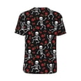 thumbnail image 3 of Balery Skeleton with Roses Baseball Jersey for Men Casual Button Down Shirts Short Sleeve Active Team Sports Uniform-XX-Large, 3 of 9