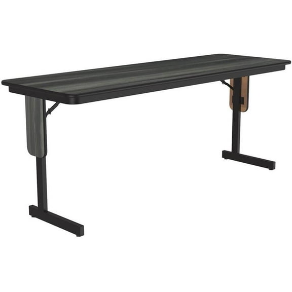 3/4" High Pressure Folding Seminar Table with Panel Leg in New England Driftwood