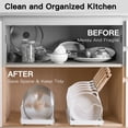 thumbnail image 3 of Pull-out Pots and Pans Organizer 2 Pack - Under Cabinet Pot Lid Holder for Kitchen - Bakeware & Dishes Storage Rack with Slide Rails, White, 3 of 8