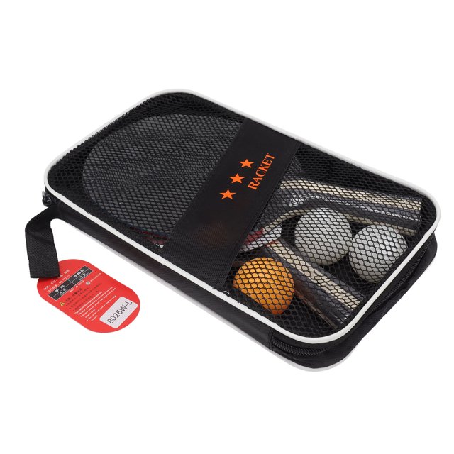Pingpong Paddle Ball Set, Hard Wearing Sturdy Elastic Feeling Portable Comfortable Handle Wood Rubber Soft Sponge Pingpong Paddles And Balls For Exercise Red,Black