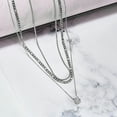 thumbnail image 2 of JeenMata Multipack 3 piezas colgante de collar en capas para mujer, chapado en oro blanco, cadena de oro, collar de gargantilla, collar en capas de espiga, regalo de joyería, 2 of 6