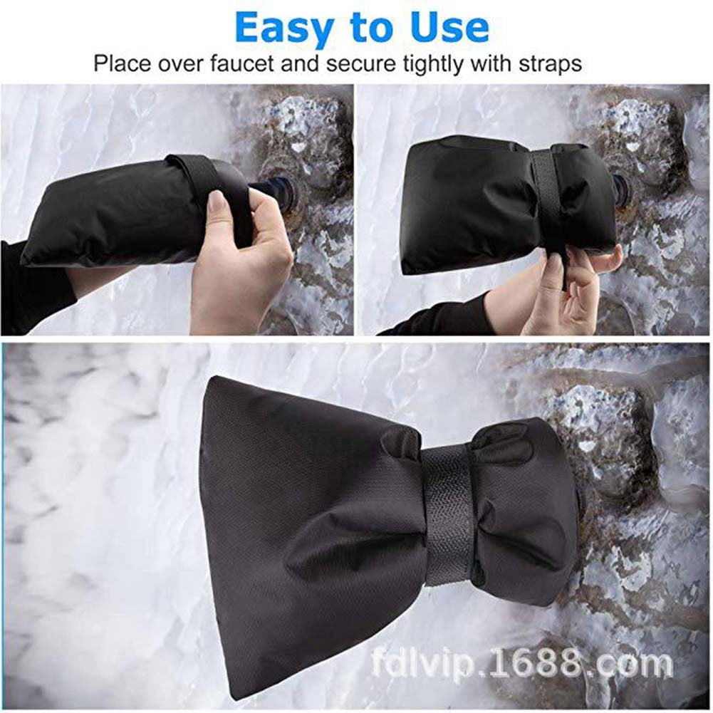 Outdoor Faucet Covers for Winter, Reusable Waterproof Insulated Faucet Socks, Black