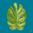 thumbnail image 3 of Papa, Kat 20x20 Black Modern Framed Museum Art Print Titled - Leaf On Teal I, 3 of 5