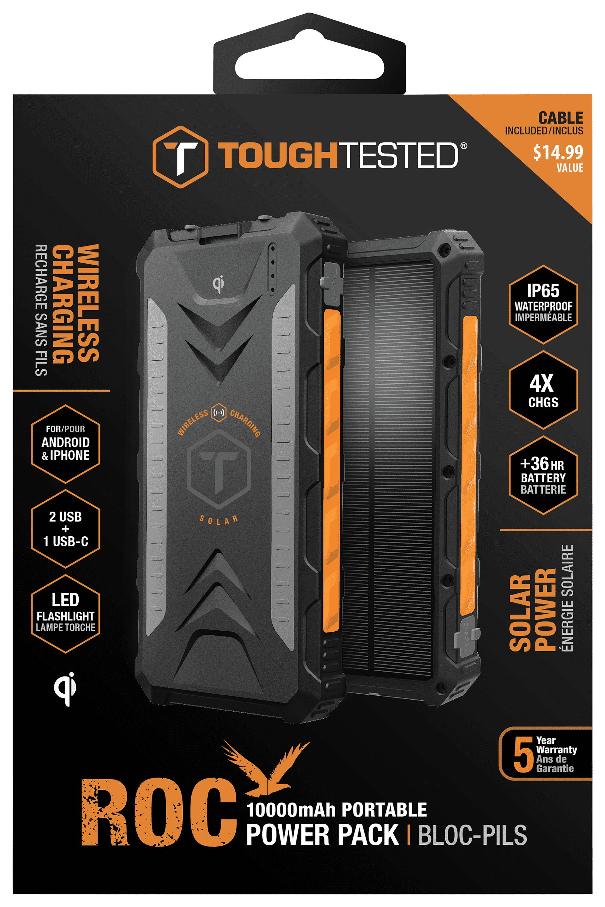 ToughTested 10,000 mAh Powerbank with QC3 and Type-C