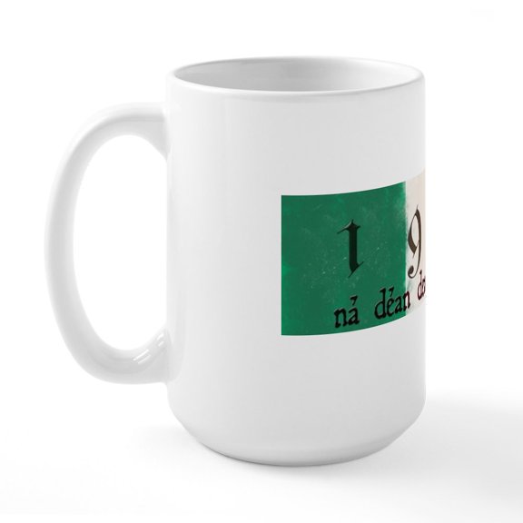 CafePress - Ireland Flag 1916 Easter Rising Large Mug - 15 oz Ceramic Large White Novelty Mug