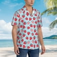 thumbnail image 5 of Xecao Strawberries print Hawaiian shirt - a stylish short-sleeve button-down for men, perfect for casual beach and tropical outings., 5 of 9