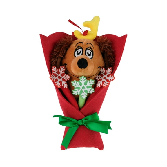 Dr. Seuss, How the Grinch Stole Christmas Max Bouquet, 10 inches Tall, Plush, Brown, Red, by Ruz