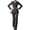 Black, variant on Elegant Women'S Stripe Suit with Double Breasted Buttons Jacket & Pants Set Navy Blue L