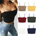 thumbnail image 2 of Kiapeise Women Summer Vest Crop Top Sleeveless Shirt Blouse Spaghetti Strap Casual Tank T-Shirt, 2 of 4