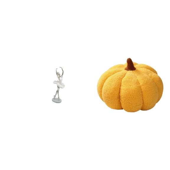 CoudarTitie Ballerina Pumpkin Decorative Figurine Modern Dancing Girl Plush Art Sculpture Ornament for Bedroom Sofa Office Bed Room Entrance Decor