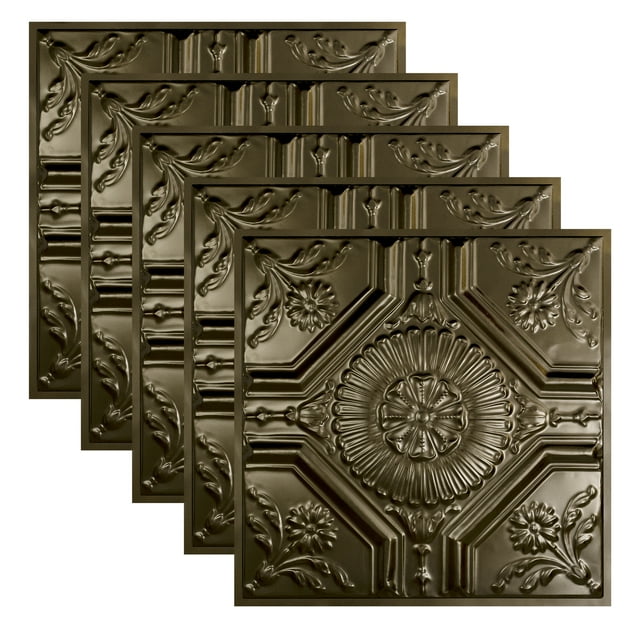 Great Lakes Tin Rochester Bronze Burst 2ft x 2ft Lay In Ceiling Tiles (5 Pack)