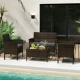thumbnail image 4 of Gymax 4 Piece Patio Rattan Conversation Set Outdoor Wicker Furniture Set w/ Chair & Loveseat, 4 of 10