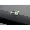 thumbnail image 4 of Gem Stone King 2.06 Ct Cushion Green Prasiolite White Diamond 10K White Gold Ring, 4 of 5