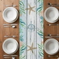 thumbnail image 6 of Coastal Turtle Table Runner - 36 Inch Long, Kitchen Dining Table Runner Dresser Scarves, Nautical Ocean Shells Seaweeds Starfish Farmhouse Decor for Coffee Tables Wedding Party Banquet, 6 of 8