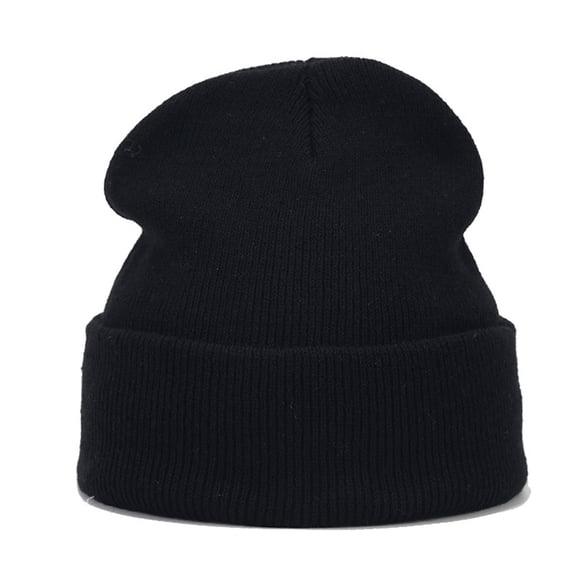 Black Bomber Hats Unisex Beanie Winter Knitted Cuffed Soft Warm Hat for Men/Women Ski Watch Cap