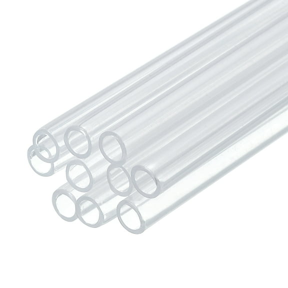 Uxcell 10 Pack Clear Plastic Rigid Tubing 3mm ID x 4mm OD, Round Polycarbonate Tubes for Aquarium Water Pipe