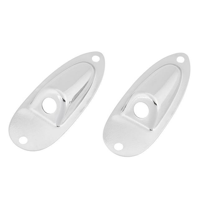 Placa de conector Jack cargado y tornillo para accesorio de bajo de guitarra eléctrica ST (plateado), 2 uds.